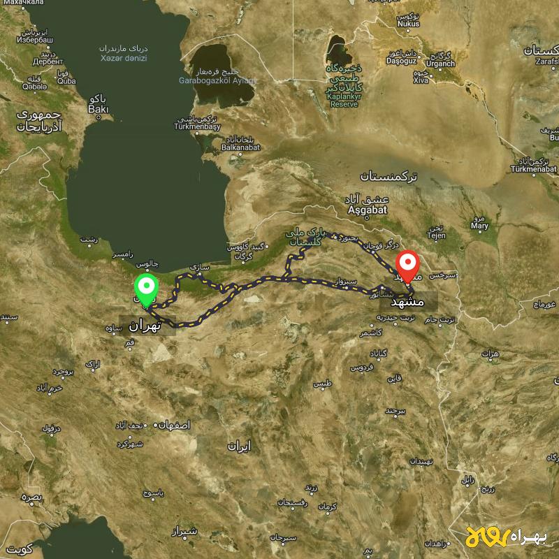مسافت و فاصله مشهد تا تهران از ۳ مسیر - اردیبهشت ۱۴۰۳