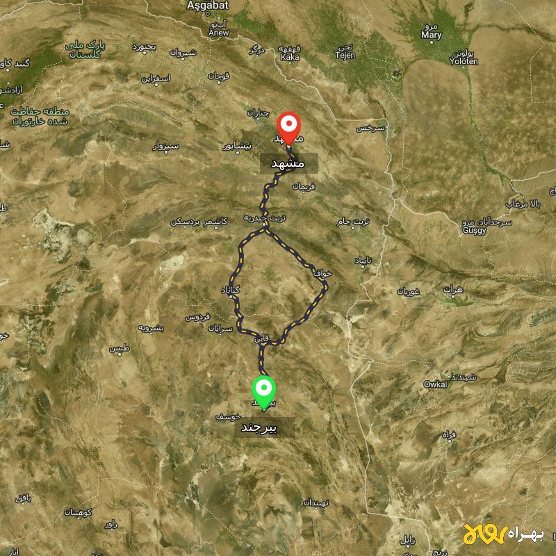 مسافت و فاصله مشهد تا بیرجند از ۲ مسیر - اردیبهشت ۱۴۰۳