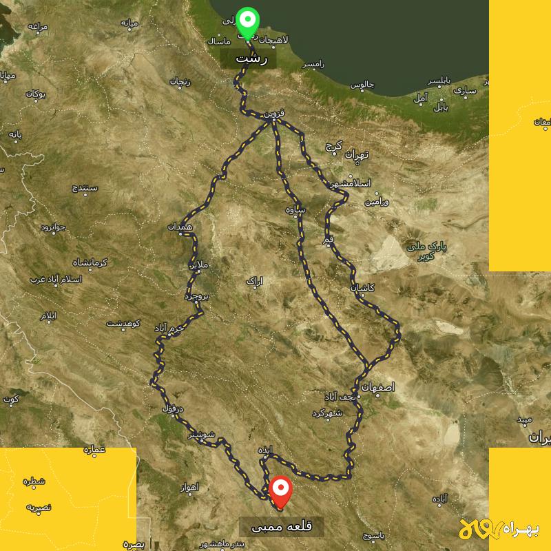 مسافت و فاصله قلعه ممبی - کهگیلویه و بویر احمد تا رشت از ۳ مسیر - مهر ۱۴۰۳
