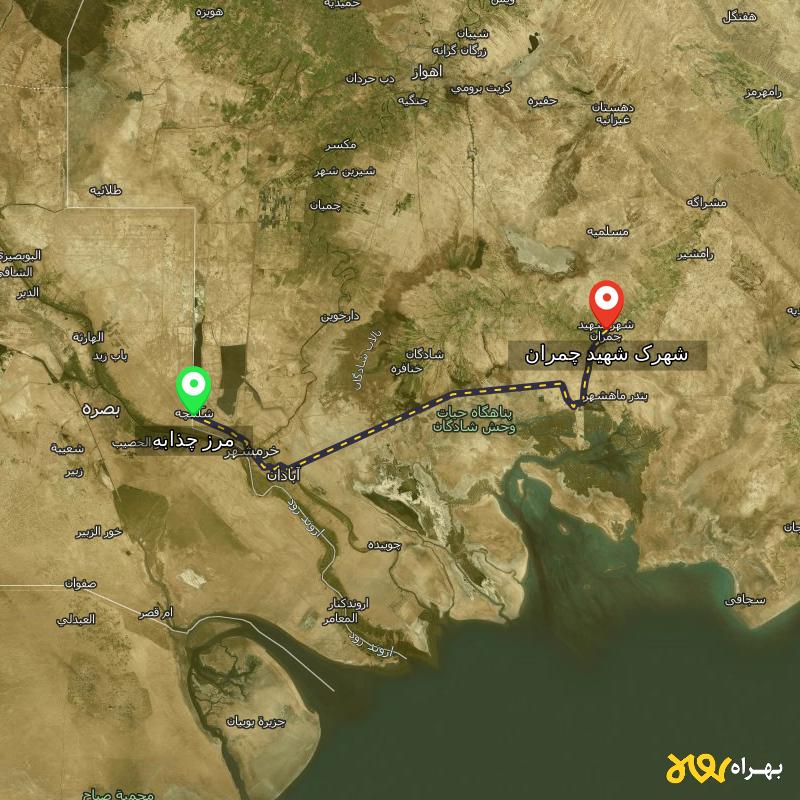 مسافت و فاصله شهرک شهید چمران - خوزستان تا مرز چذابه - استان خوزستان - اردیبهشت ۱۴۰۳