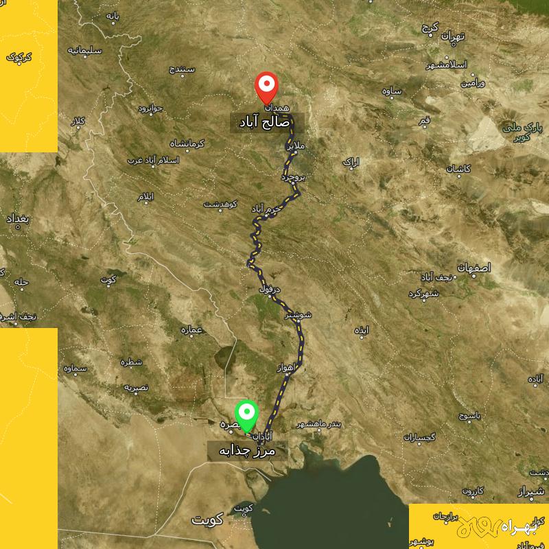 مسافت و فاصله صالح آباد - همدان تا مرز چذابه - استان خوزستان - اردیبهشت ۱۴۰۳
